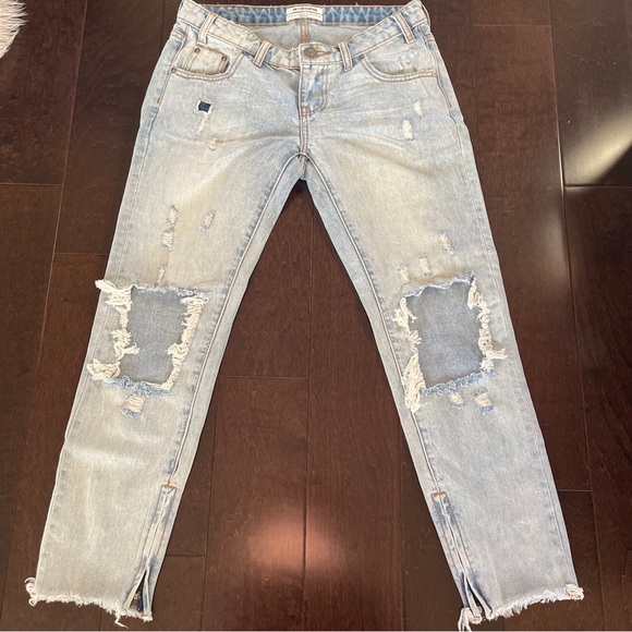 One Teaspoon Freebirds Ladies Destroyed Denim Jeans - Size 26 —- 7/8 Length - Picture 1 of 5